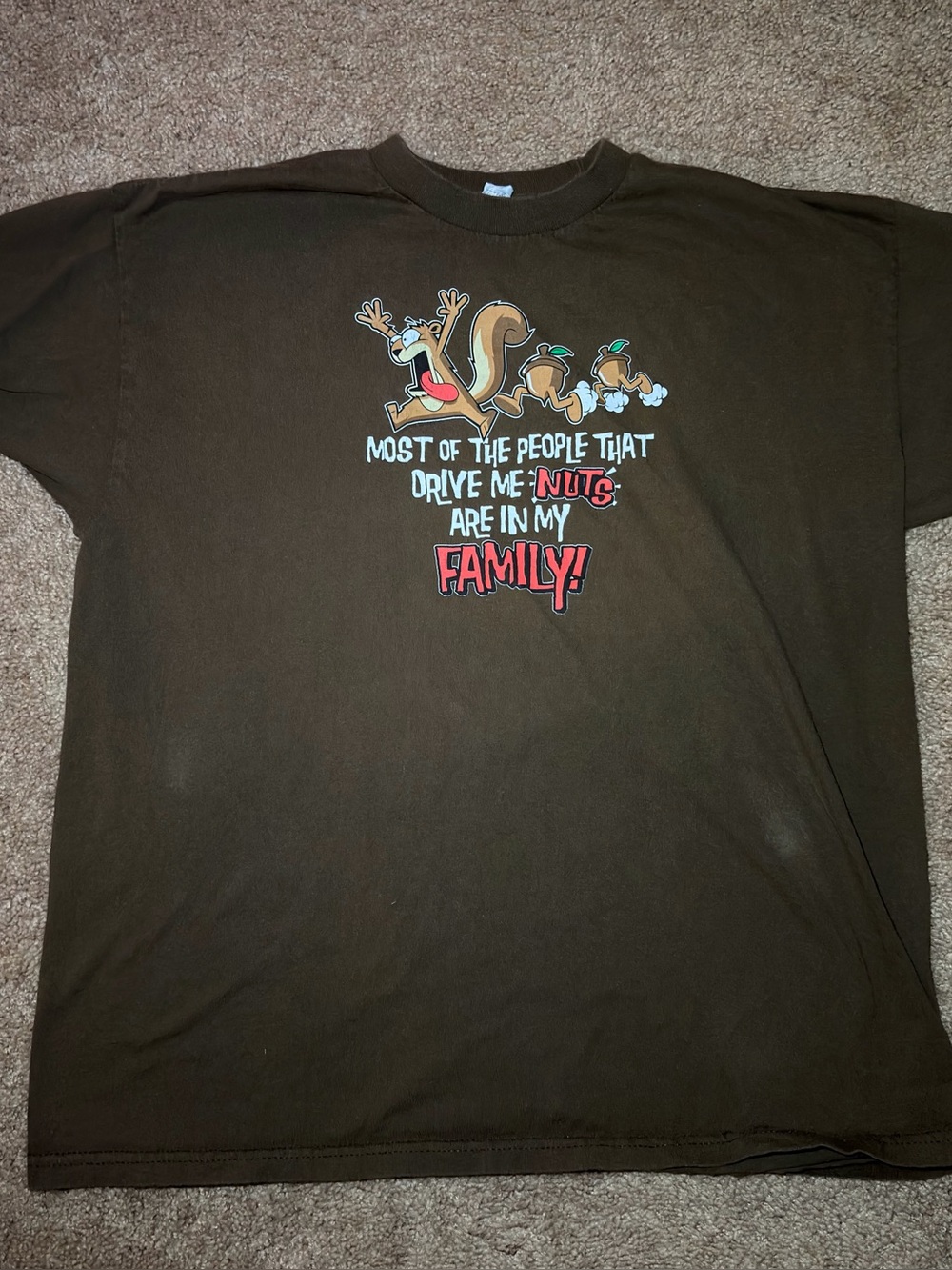 Y2K Brown Graphic Tee - Family Nuts Design